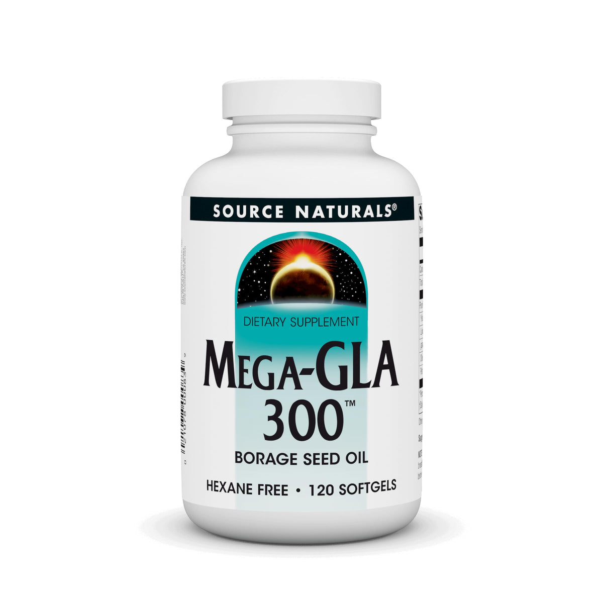 Source Naturals Mega-GLA 300 bottle with 120 softgels