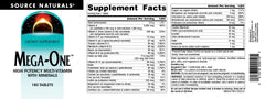 Ingredients list and minerals for Mega-One