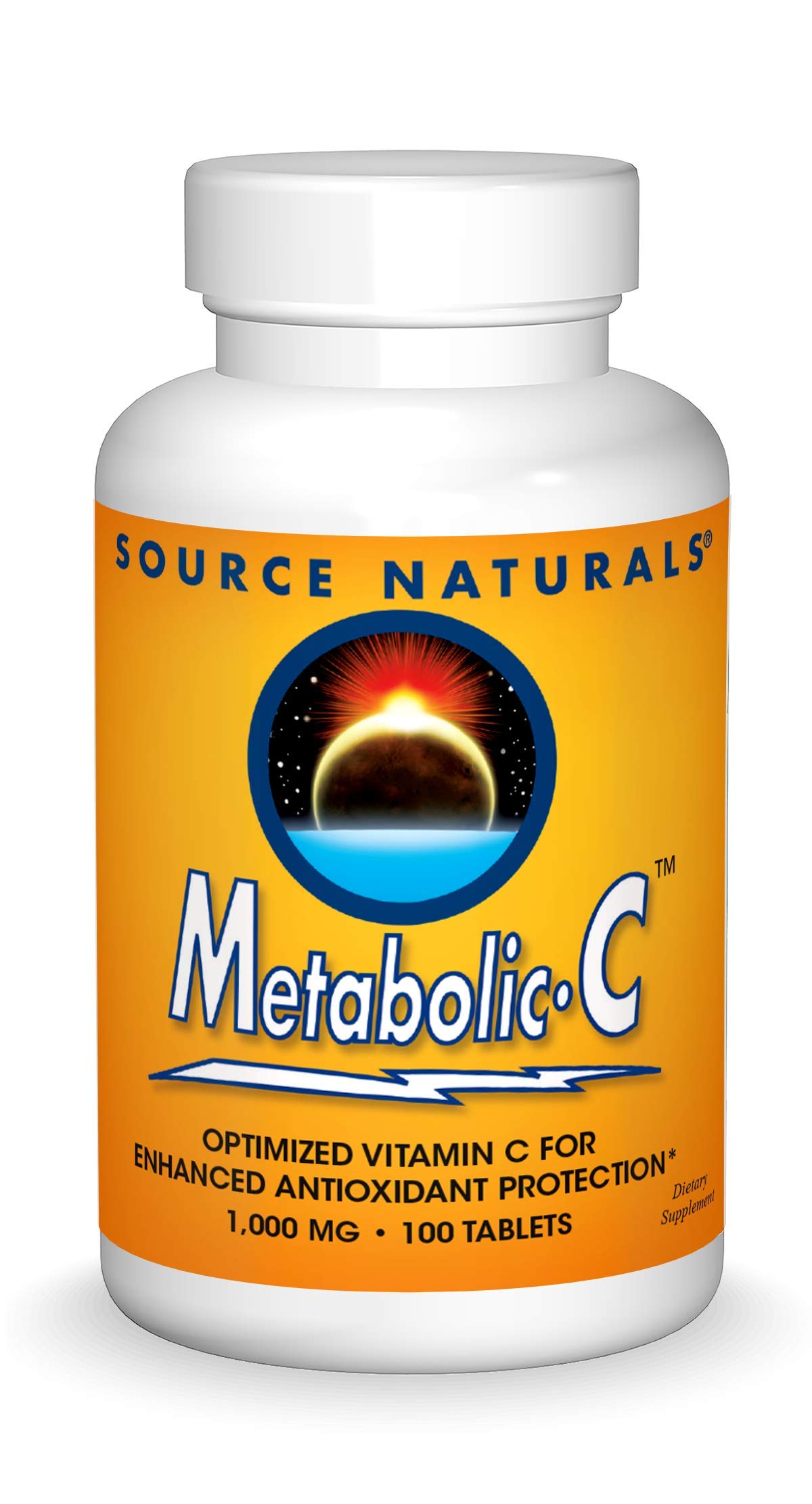 Bottle of Source Naturals Metabolic C 1000mg Vitamin C tablets