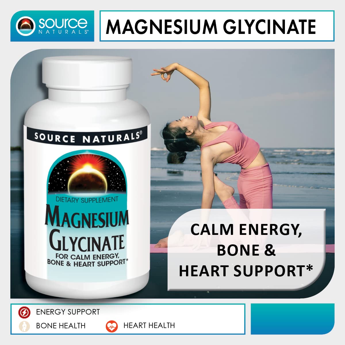 Bone support and muscle function with magnesium glycinate
