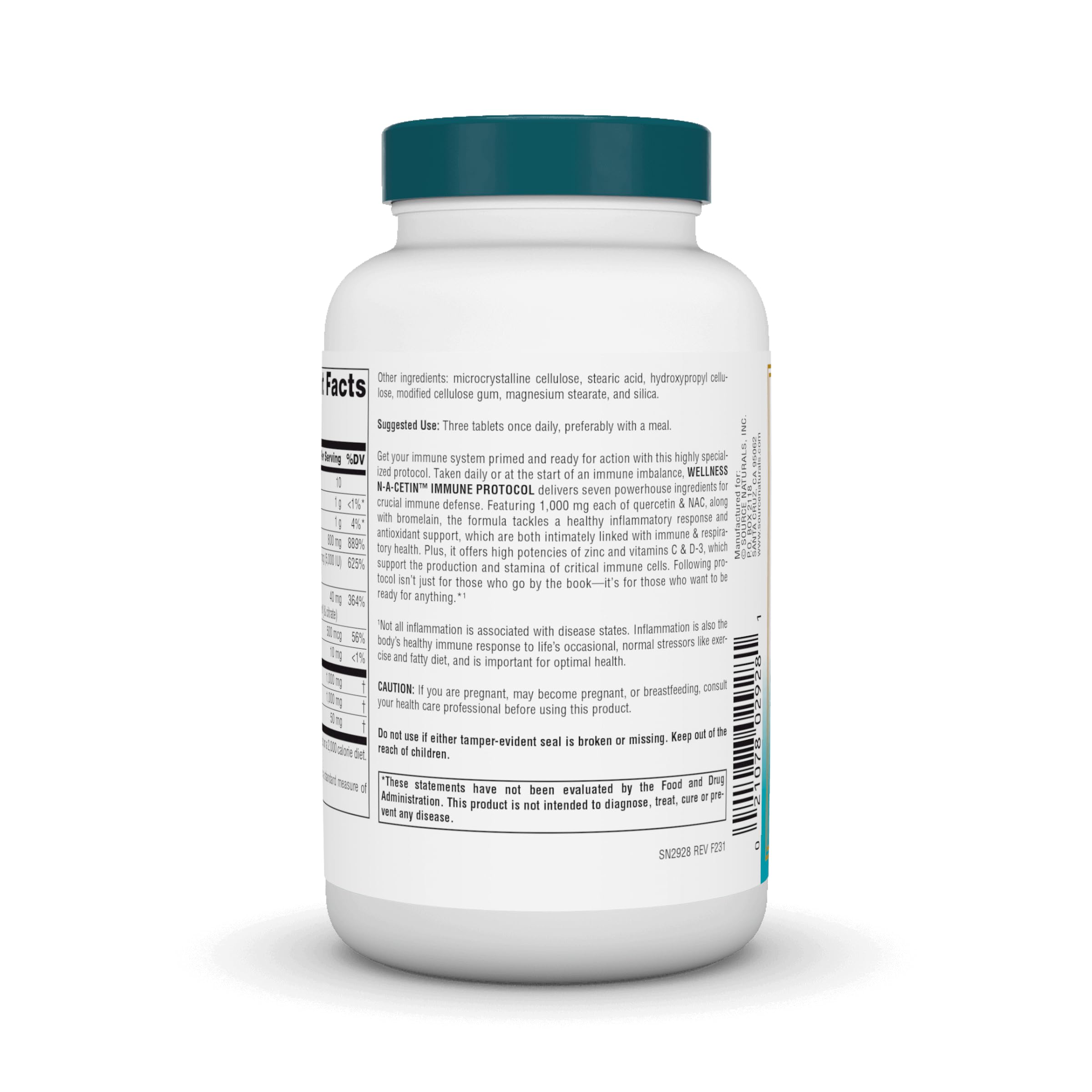 Close-up of label highlighting Crucial Immune Defense