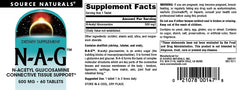 N-A-G supplement facts on bottle label