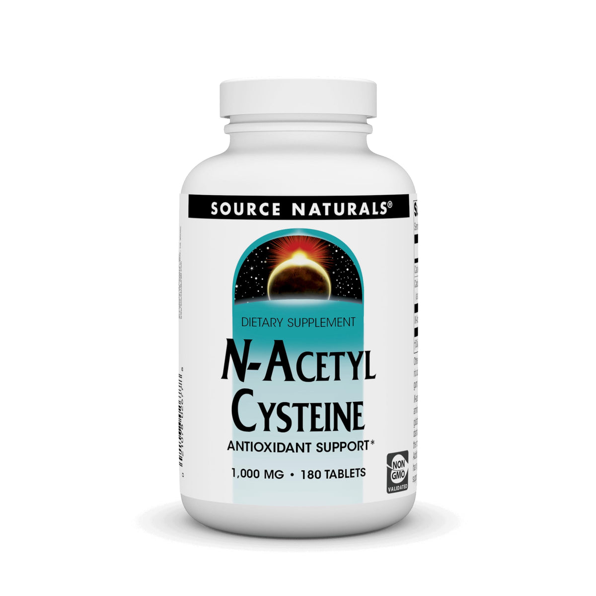 Bottle of Source Naturals N-Acetyl Cysteine 1000 mg 180 tablets