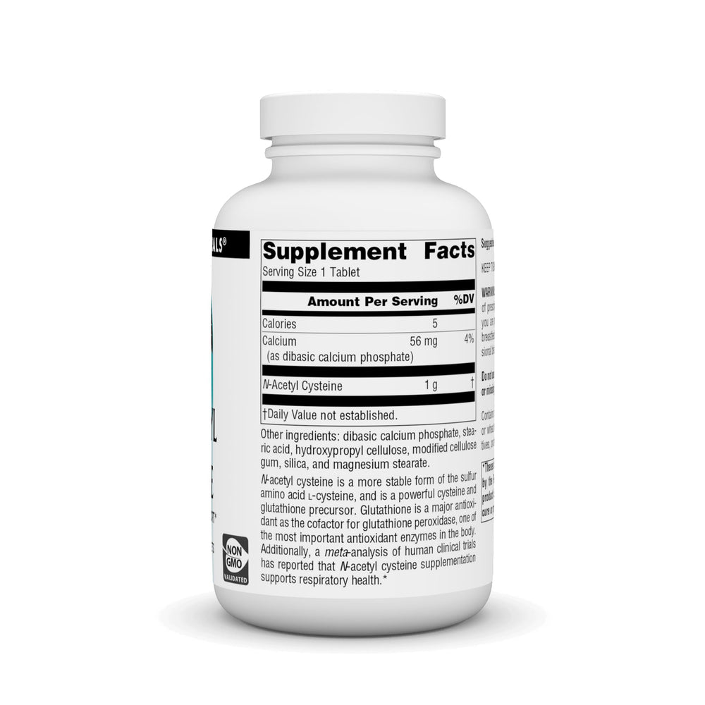 Close-up of NAC bottle label