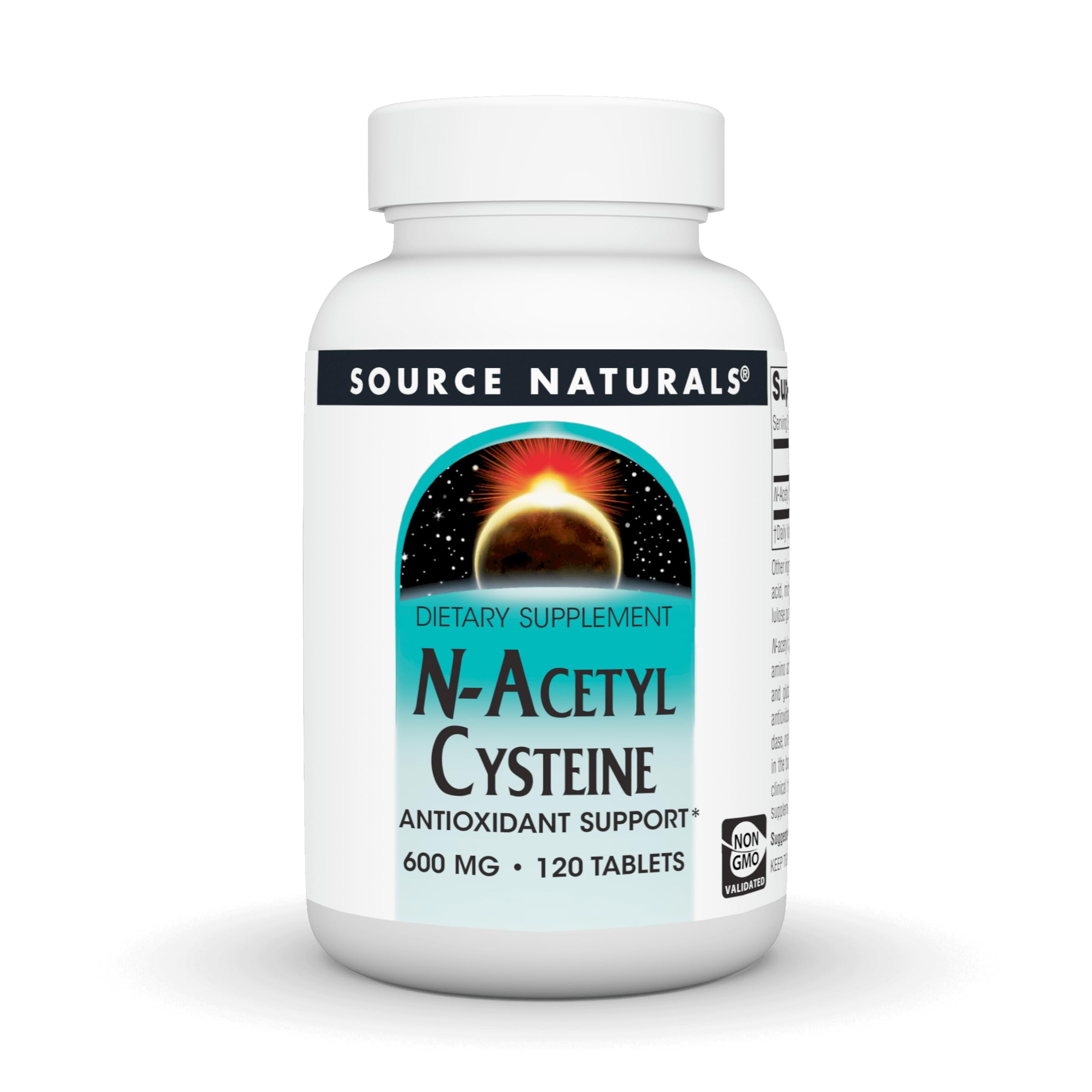 Bottle of Source Naturals N-Acetyl Cysteine 600 mg dietary supplement