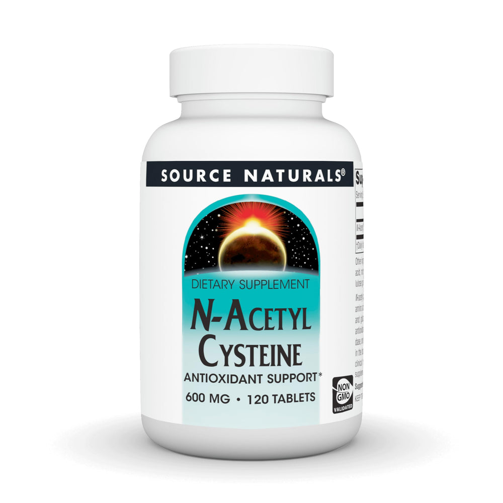 Bottle of Source Naturals N-Acetyl Cysteine 600 mg dietary supplement