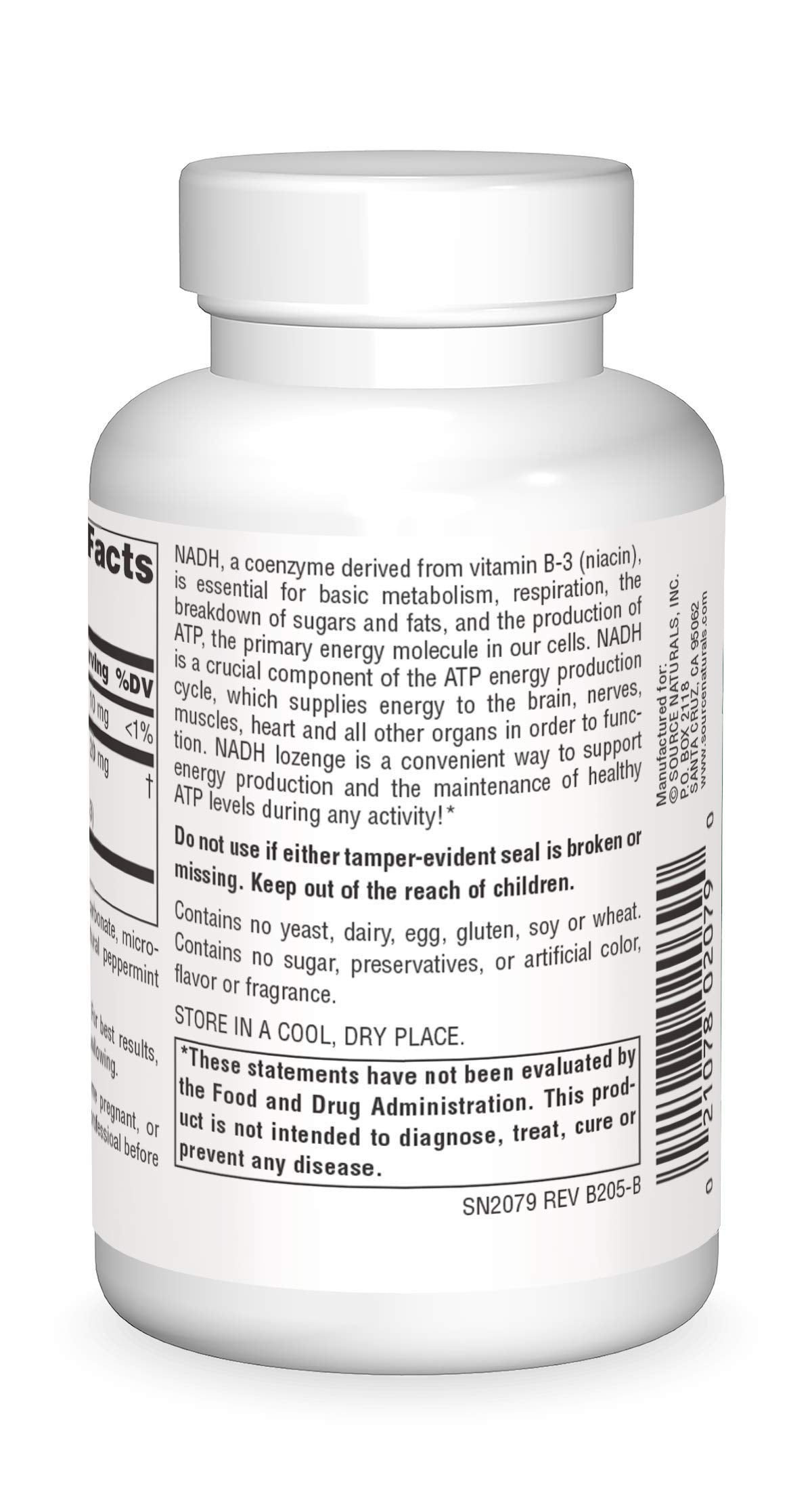Source Naturals NADH 10mg lozenges dissolving in the mouth for quick use.
