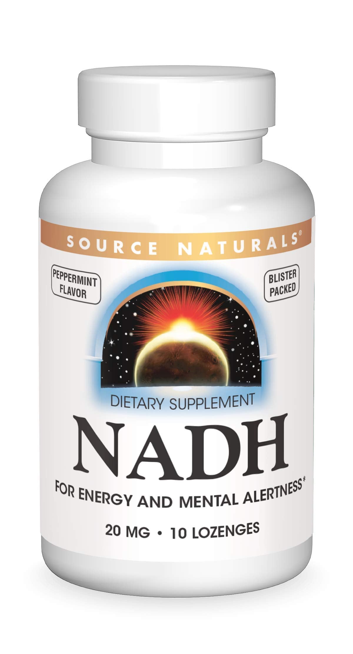 Bottle of Source Naturals NADH 20mg lozenges