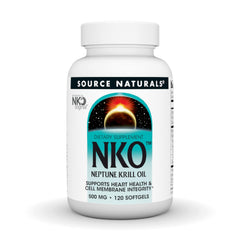 Bottle of Source Naturals NKO Neptune Krill Oil 500mg 120 softgels