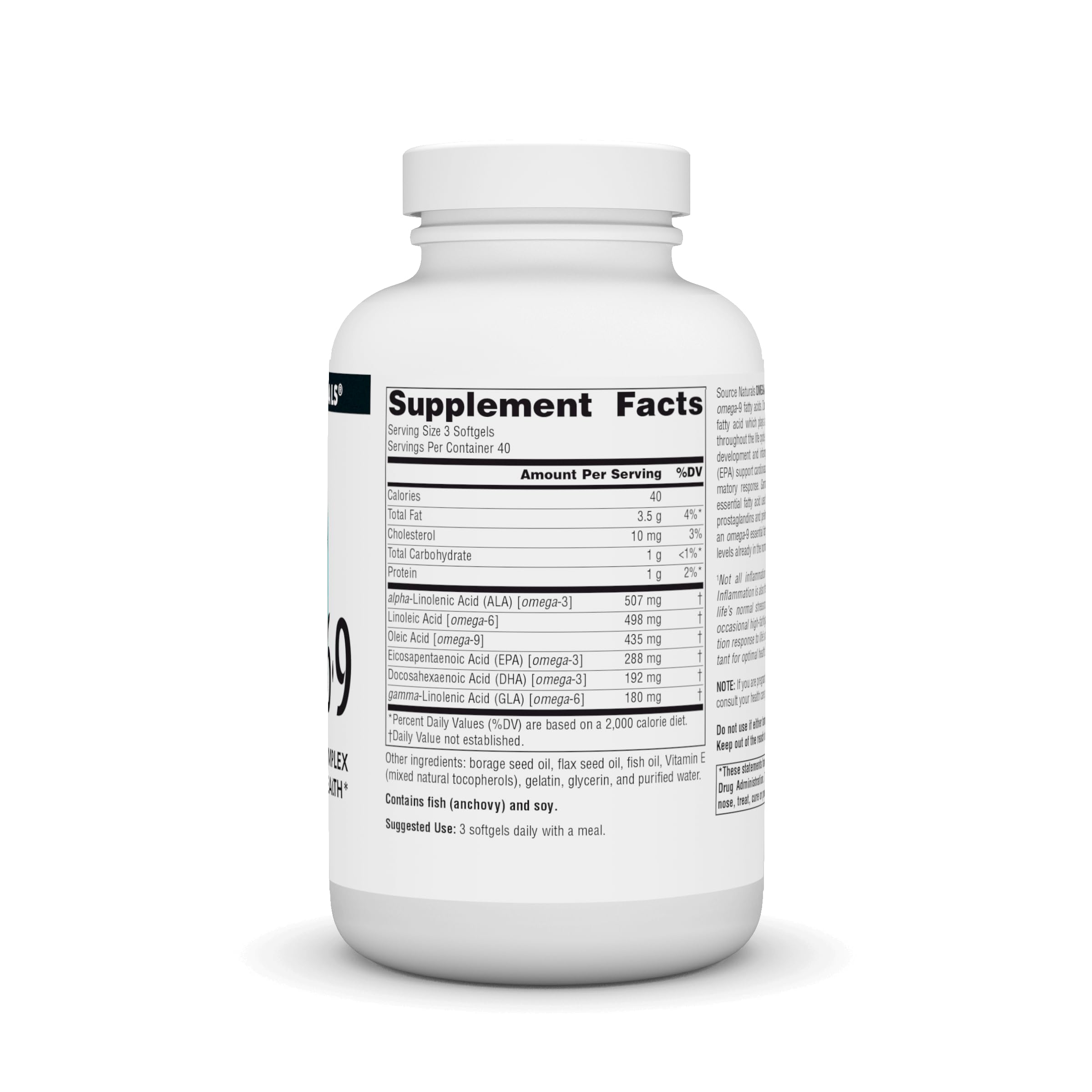 Back panel showing supplement facts