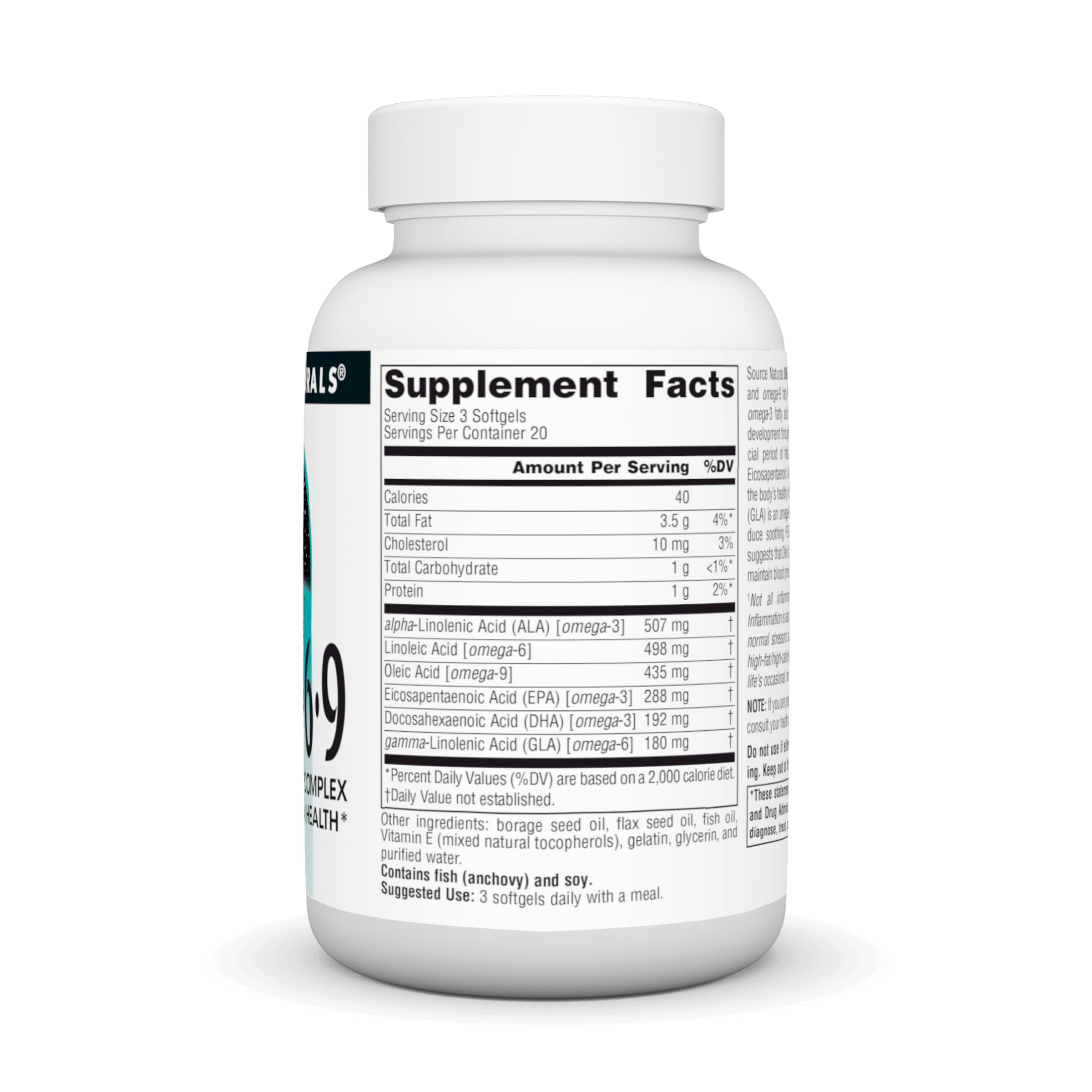 Close-up of omega 3-6-9 softgels