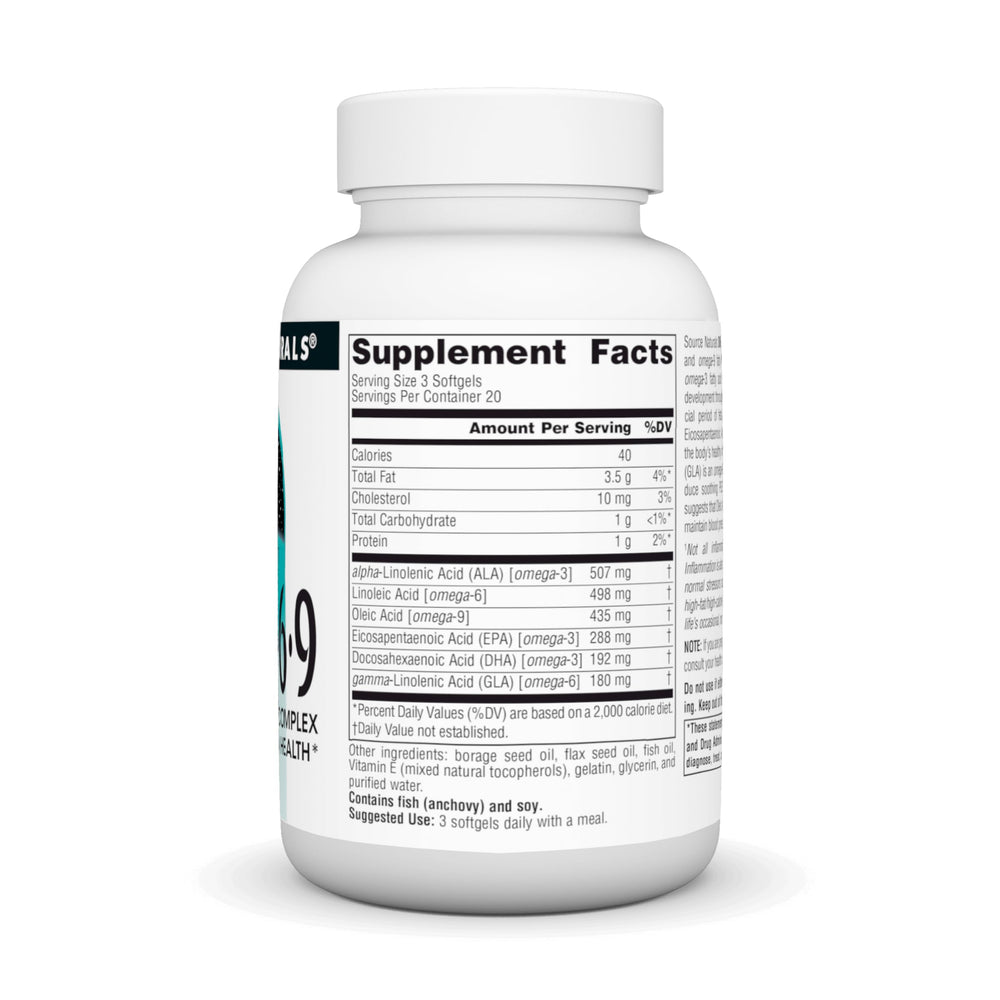 Close-up of omega 3-6-9 softgels