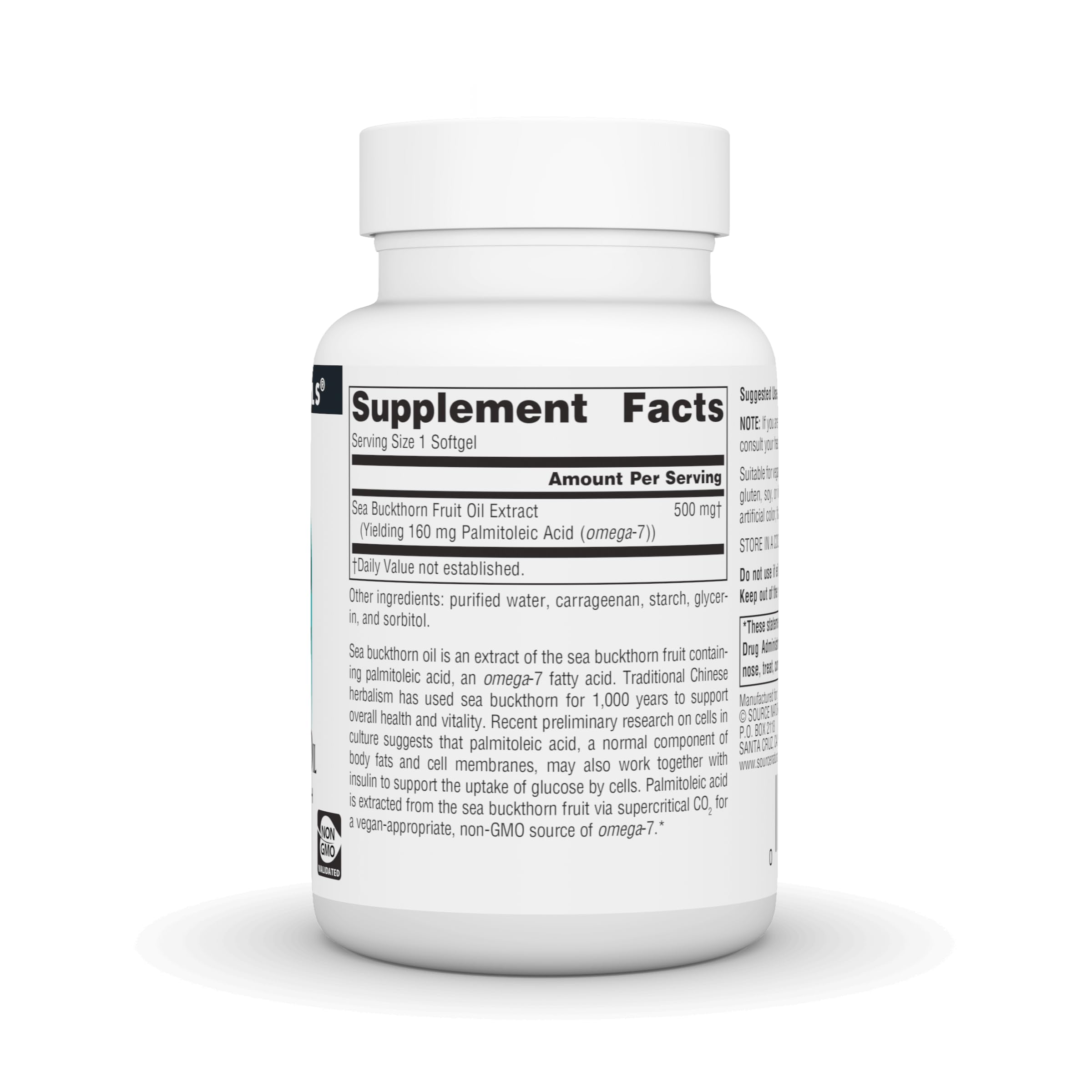 Omega-7 Sea Buckthorn softgels in bottle