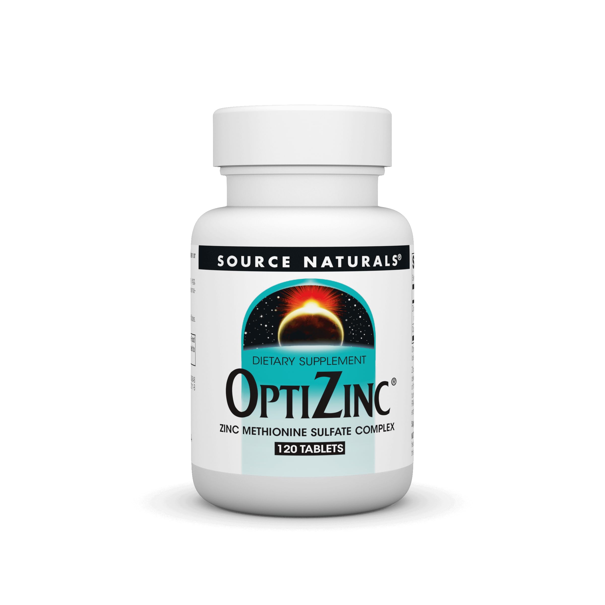 Source Naturals OptiZinc bottle with 120 tablets