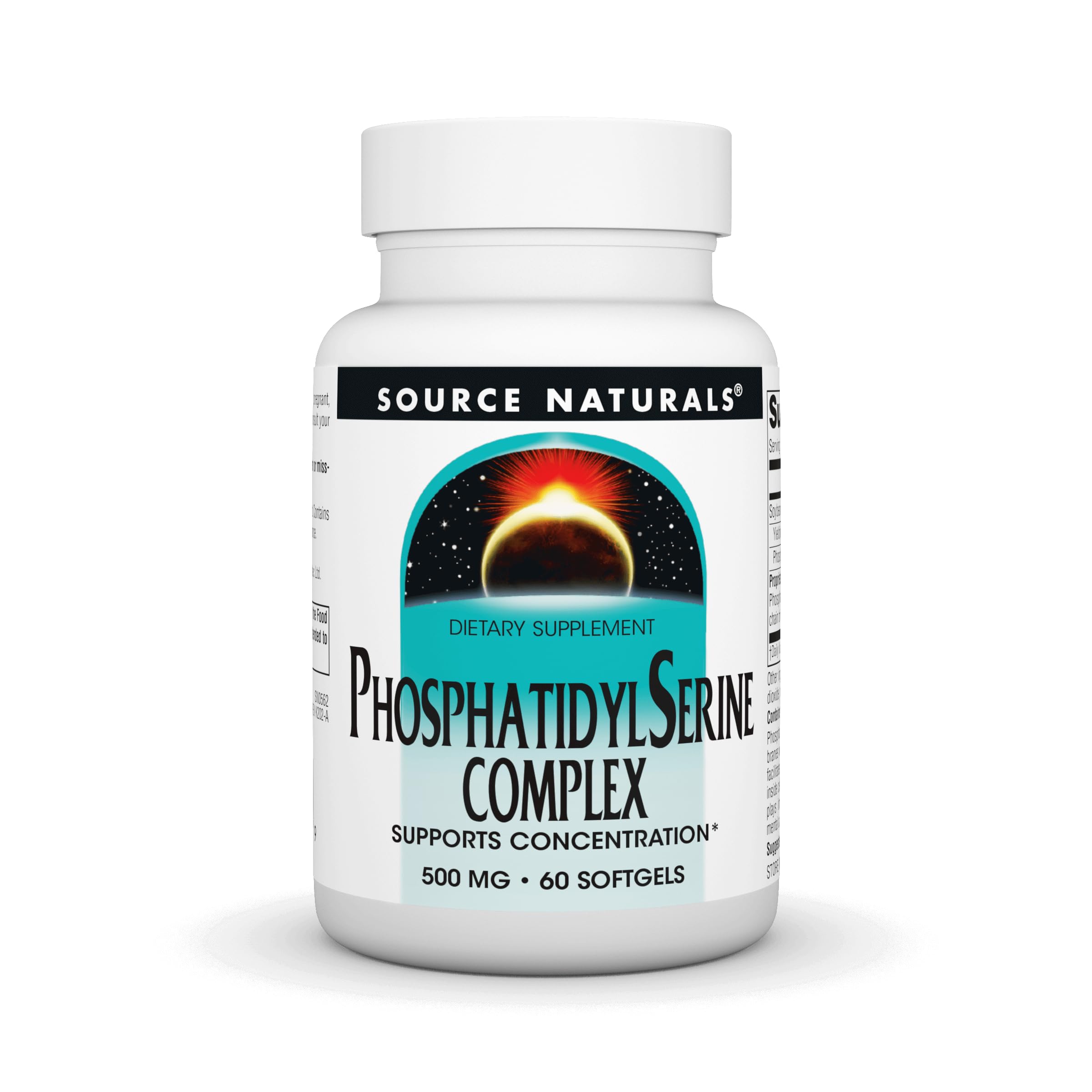 Front view of Source Naturals Phosphatidyl Serine Complex Softgels bottle