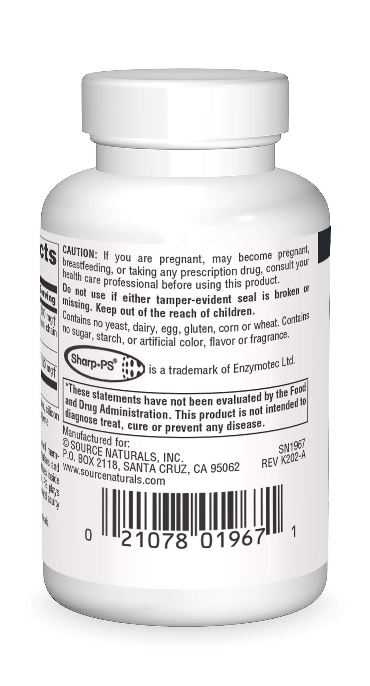 Label close-up showing 500 mg Phosphatidyl Serine Matrix