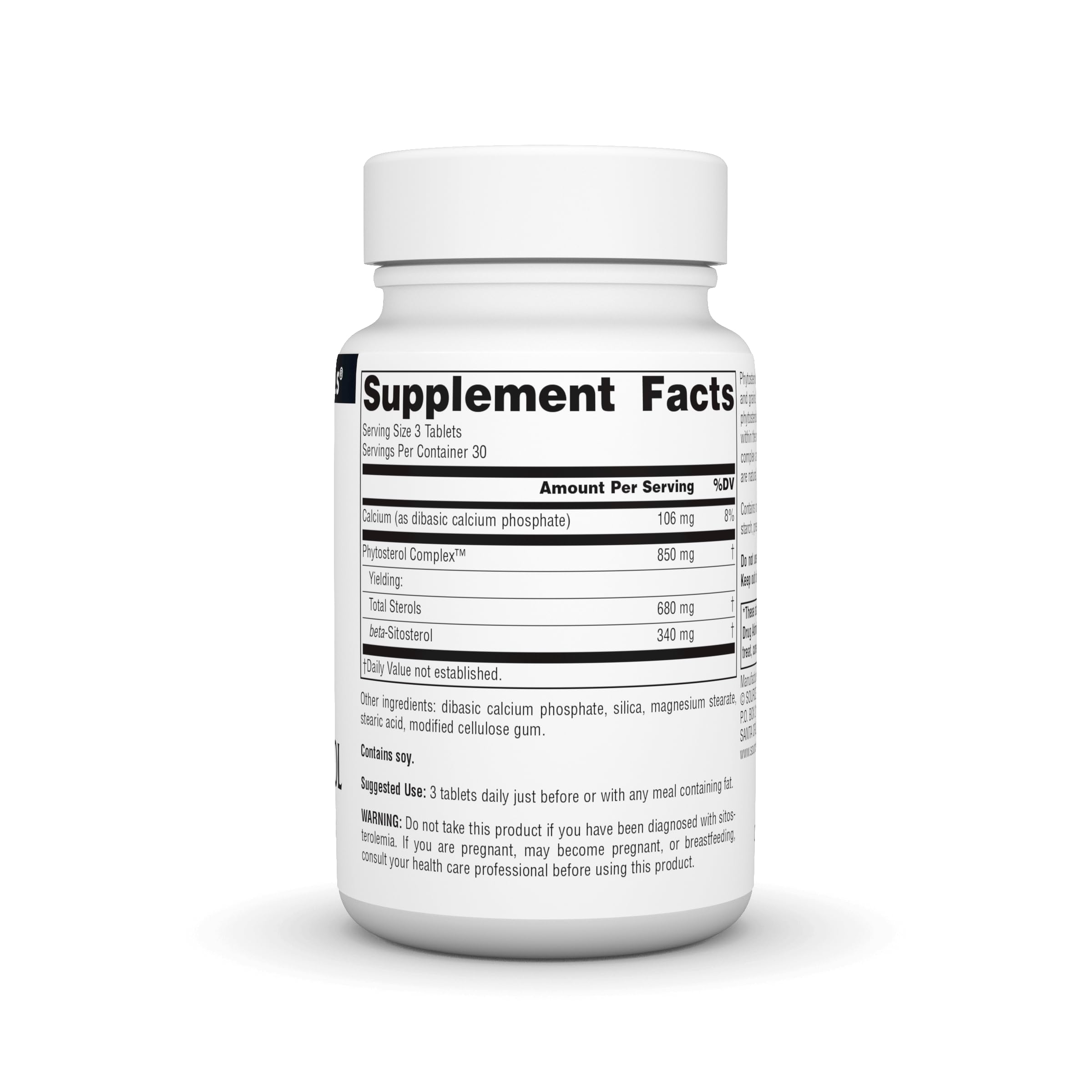 Close-up of the product label for Phytosterol Complex