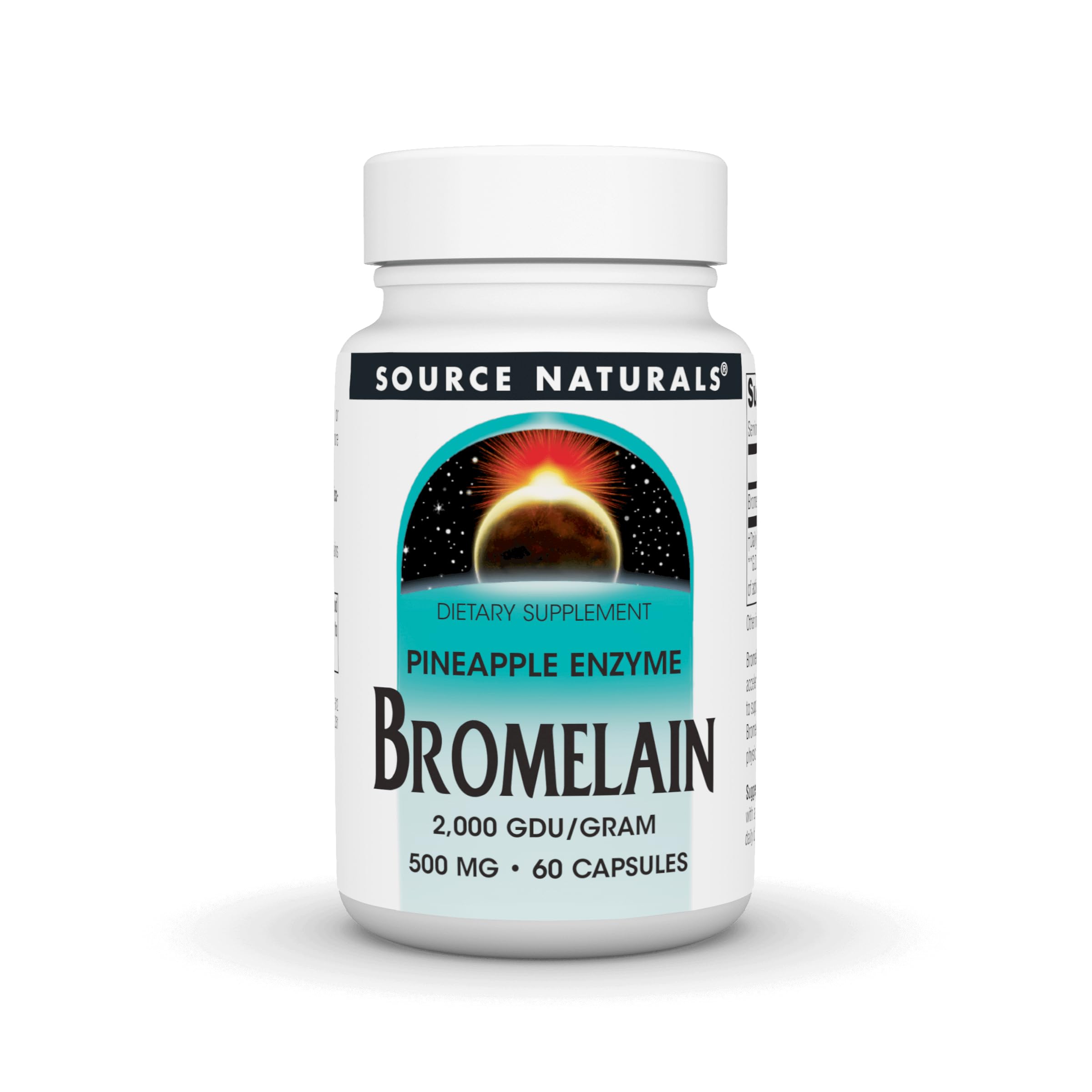 Bottle of Source Naturals Pineapple Enzyme Bromelain 60 capsules