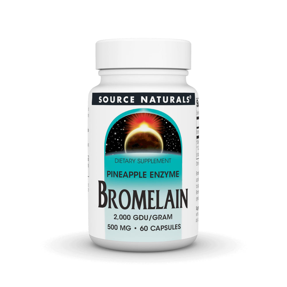 Bottle of Source Naturals Pineapple Enzyme Bromelain 60 capsules