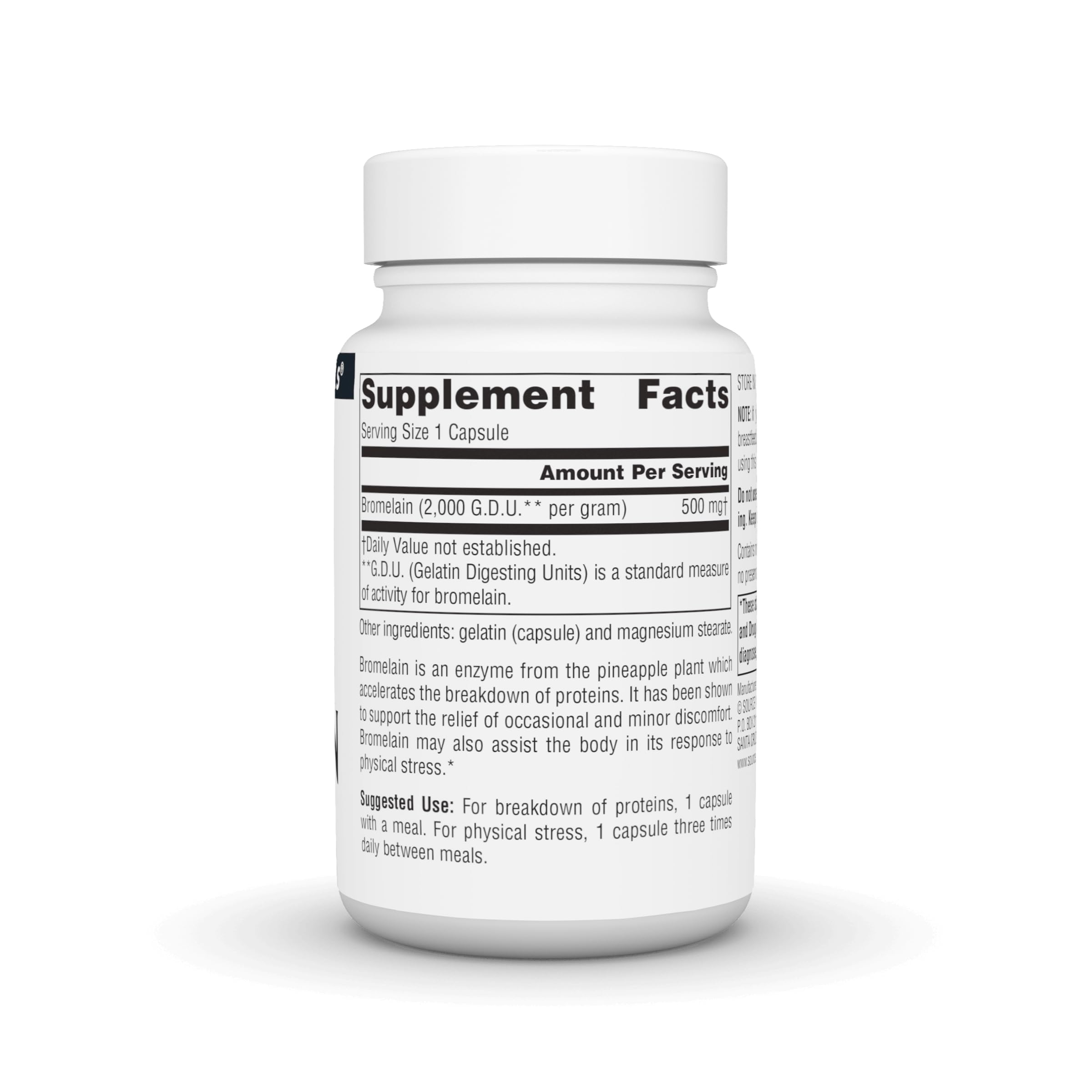 Close-up of Bromelain enzyme capsules from pineapple supplement