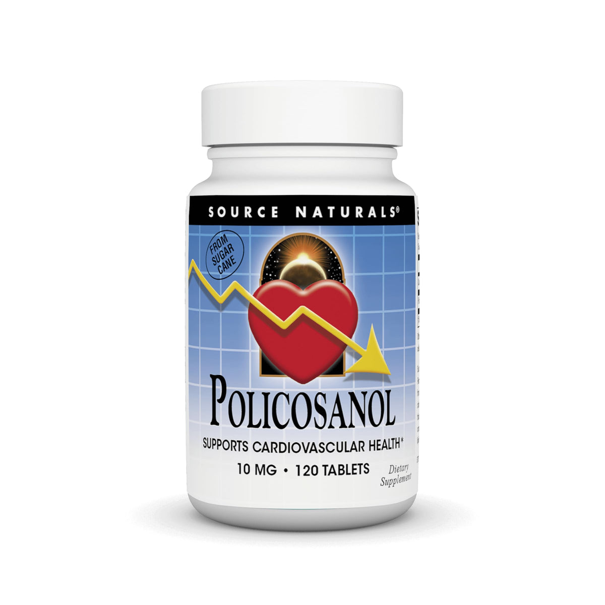Bottle of Source Naturals Policosanol 10 mg with 120 tablets