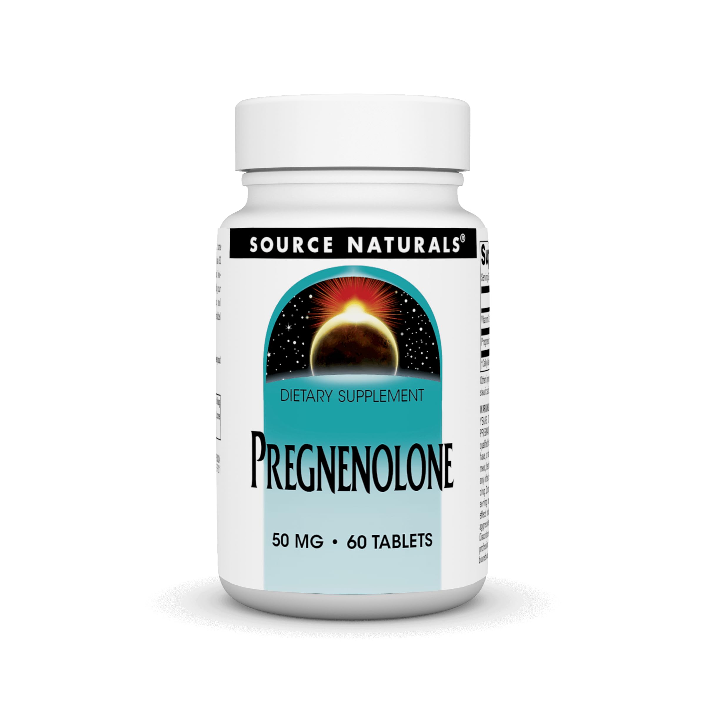 Bottle of Source Naturals Pregnenolone 50mg - 60 tablets