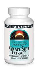 Bottle of Source Naturals Proanthodyn Grape Seed Extract 200 mg, 90 capsules