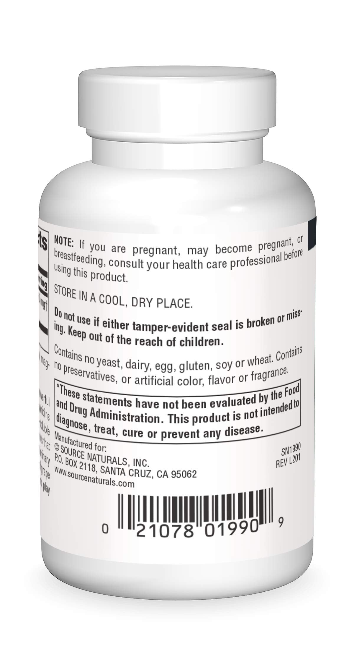 Close-up of Source Naturals Proanthodyn Grape Seed Extract capsules