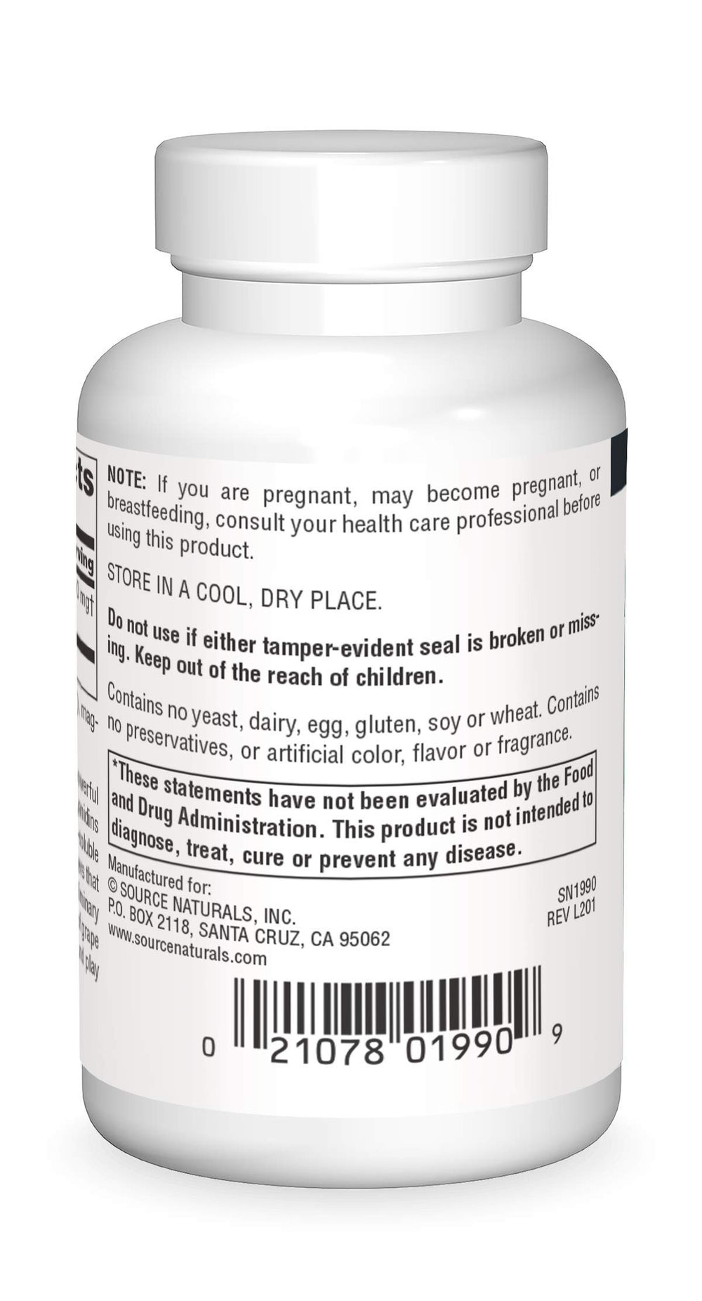 Close-up of Source Naturals Proanthodyn Grape Seed Extract capsules