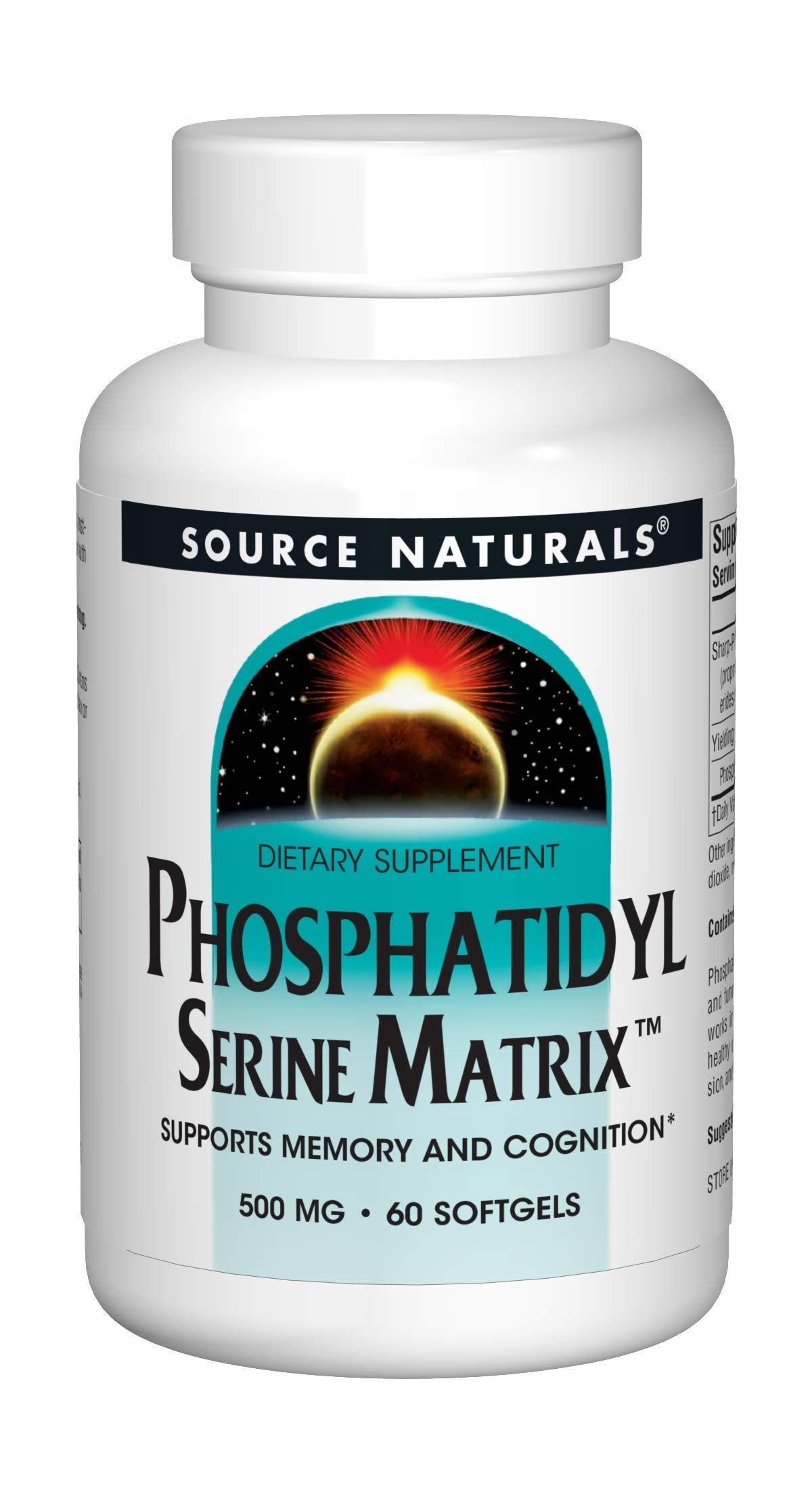 Nutritional ingredients panel for PS Matrix 500mg