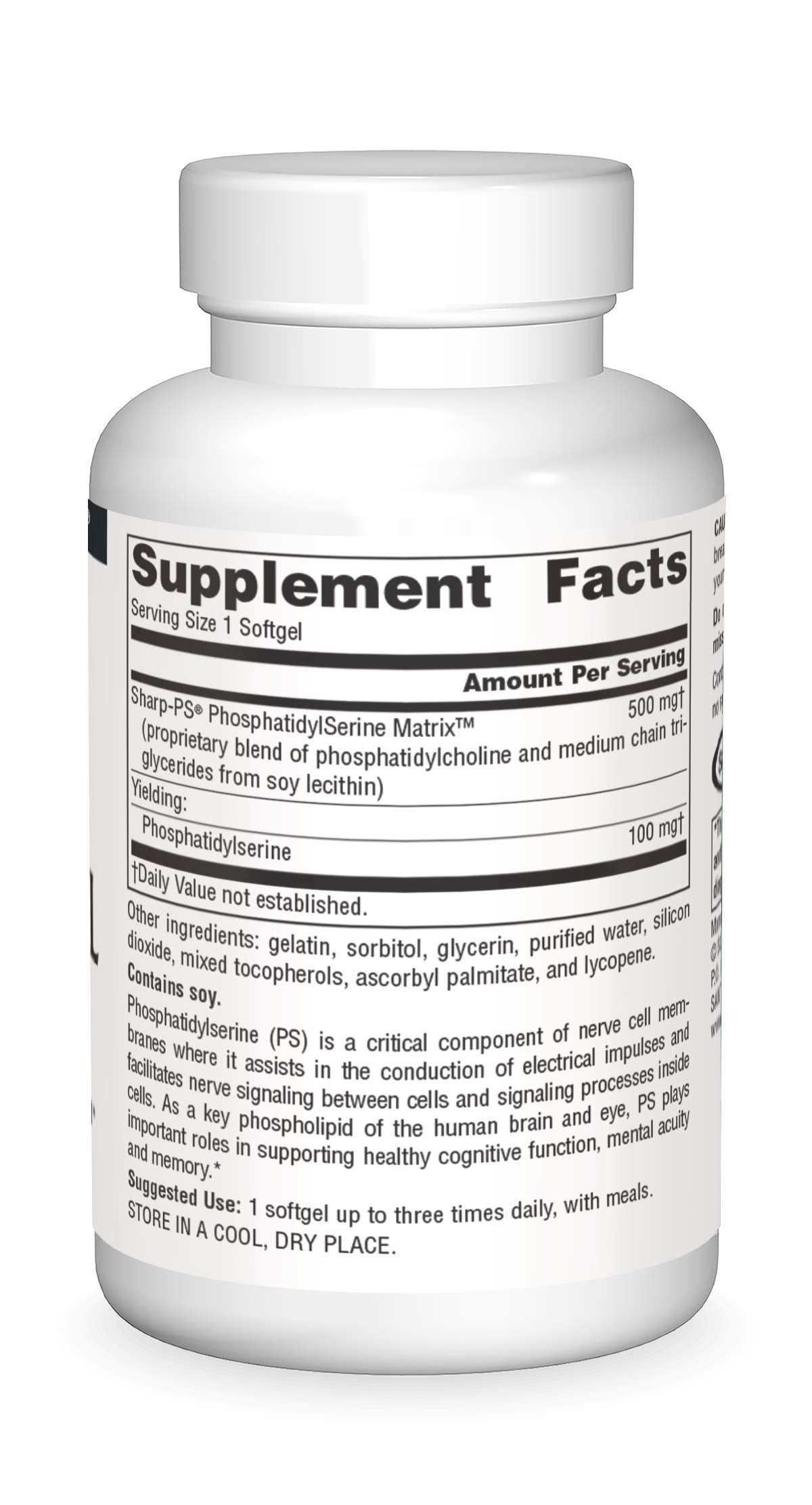 Label detail for Source Naturals Phosphatidyl Serine Matrix 500mg