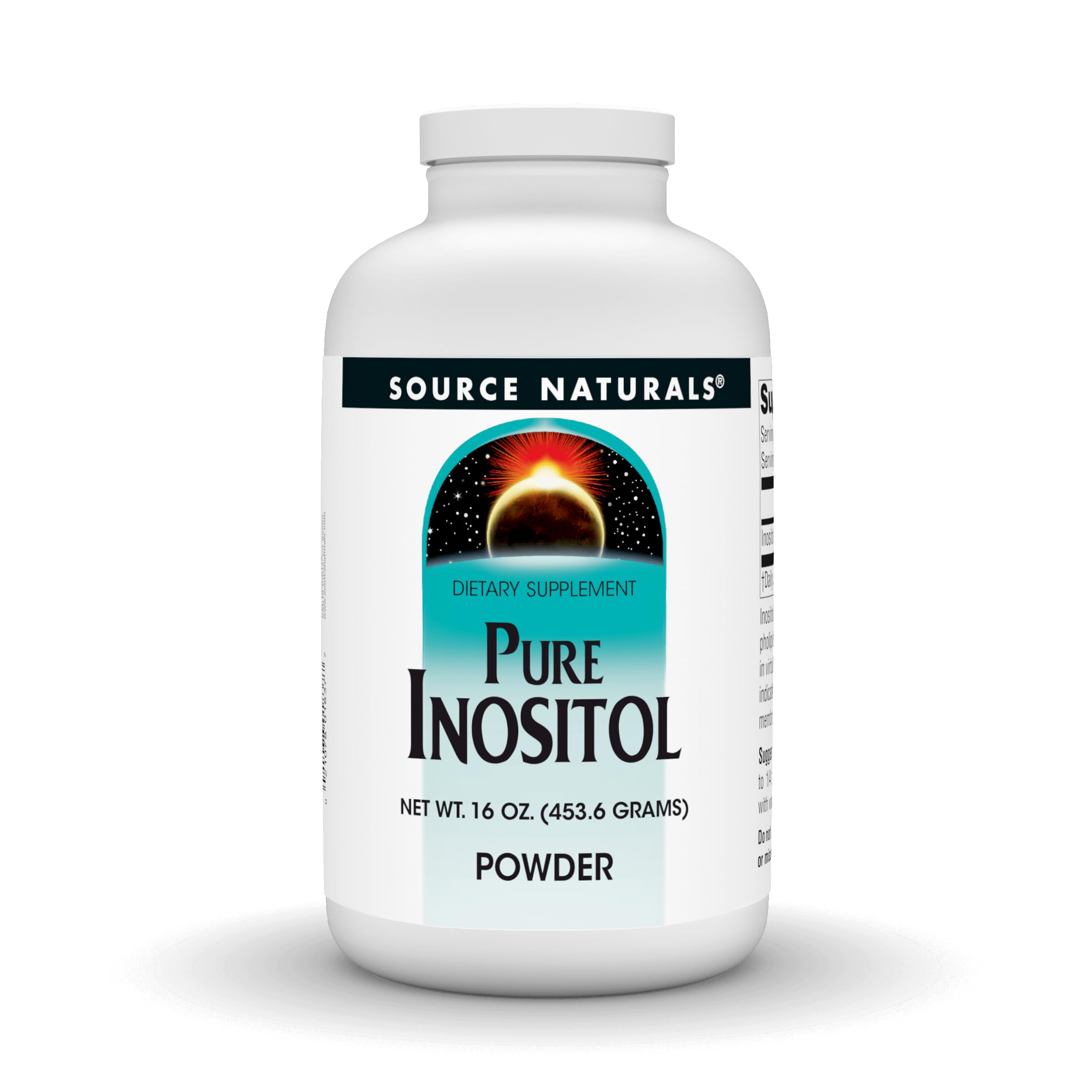 Source Naturals Pure Inositol 16 oz powder label