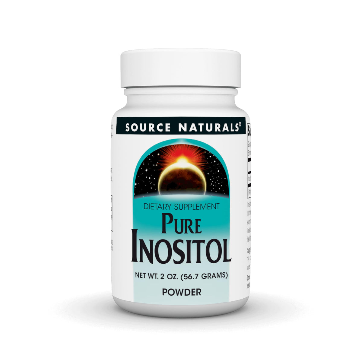 Front view of Source Naturals Pure Inositol 2 oz bottle