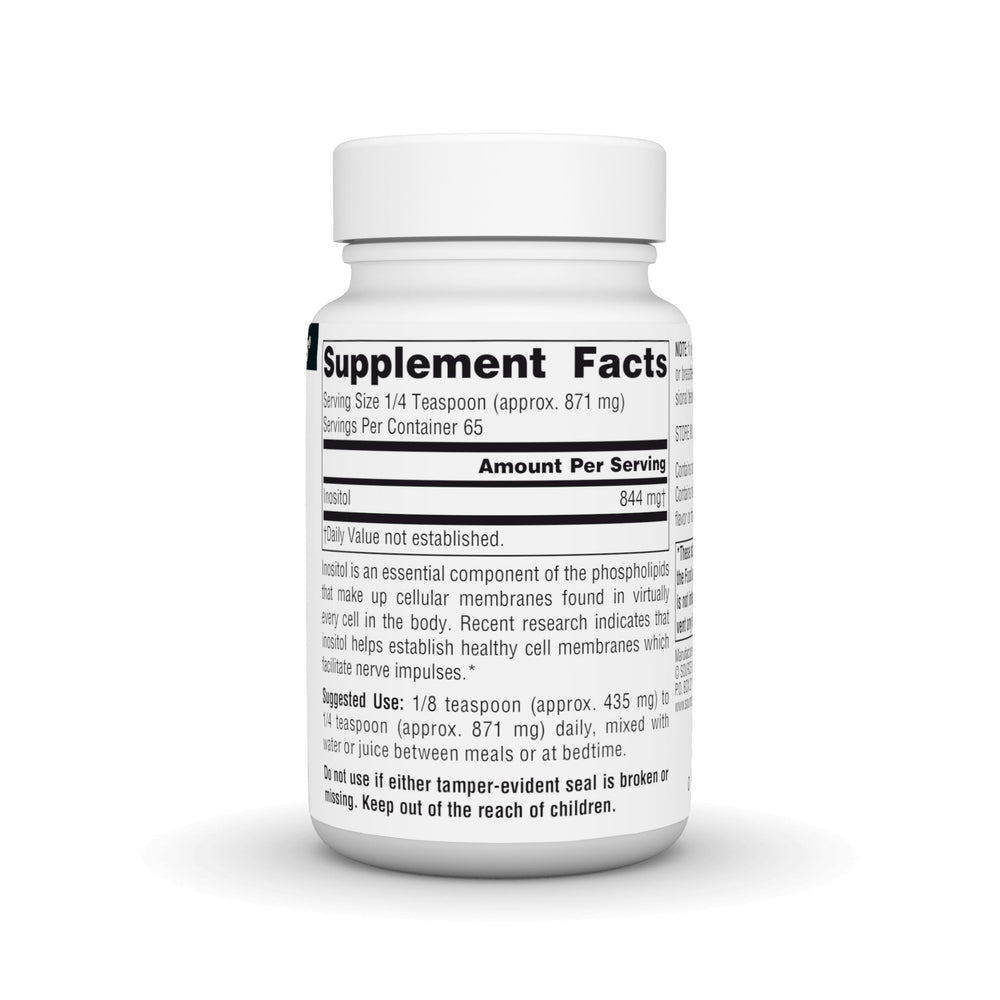 Label of Source Naturals Pure Inositol 2 oz powder