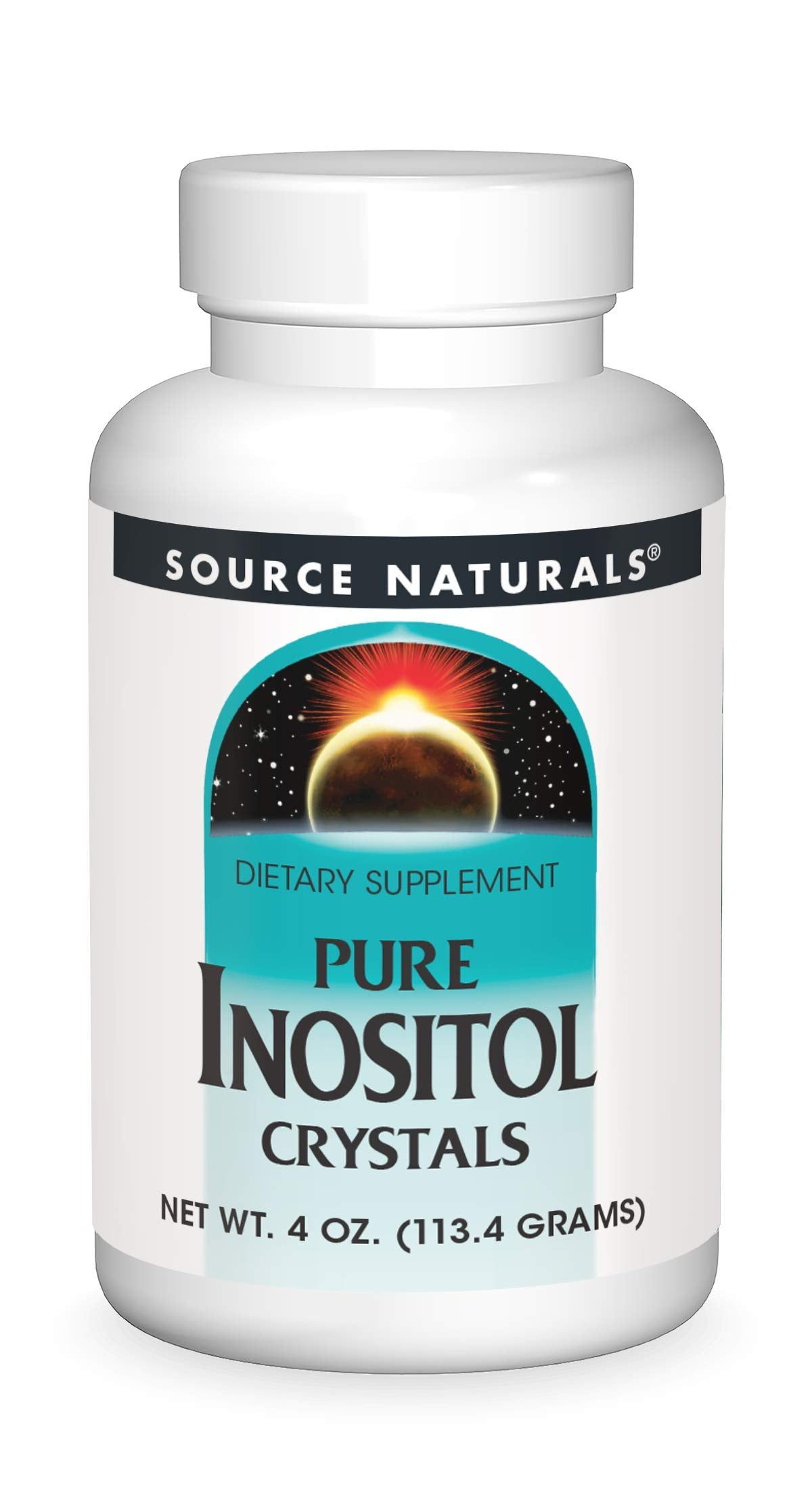 Bottle label for Source Naturals Pure Inositol 844mg dietary supplement