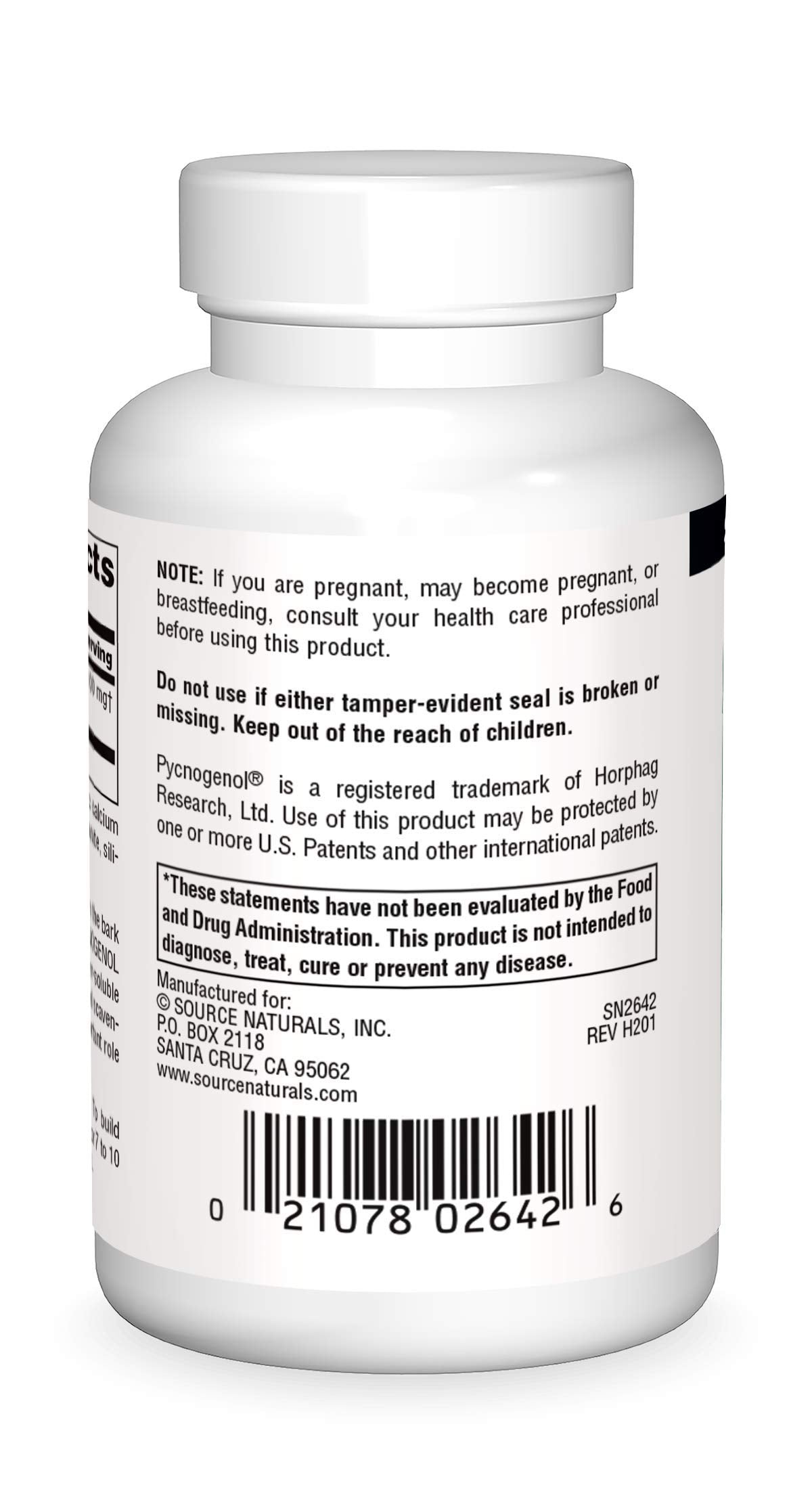 Close-up of Pycnogenol 100 mg tablets