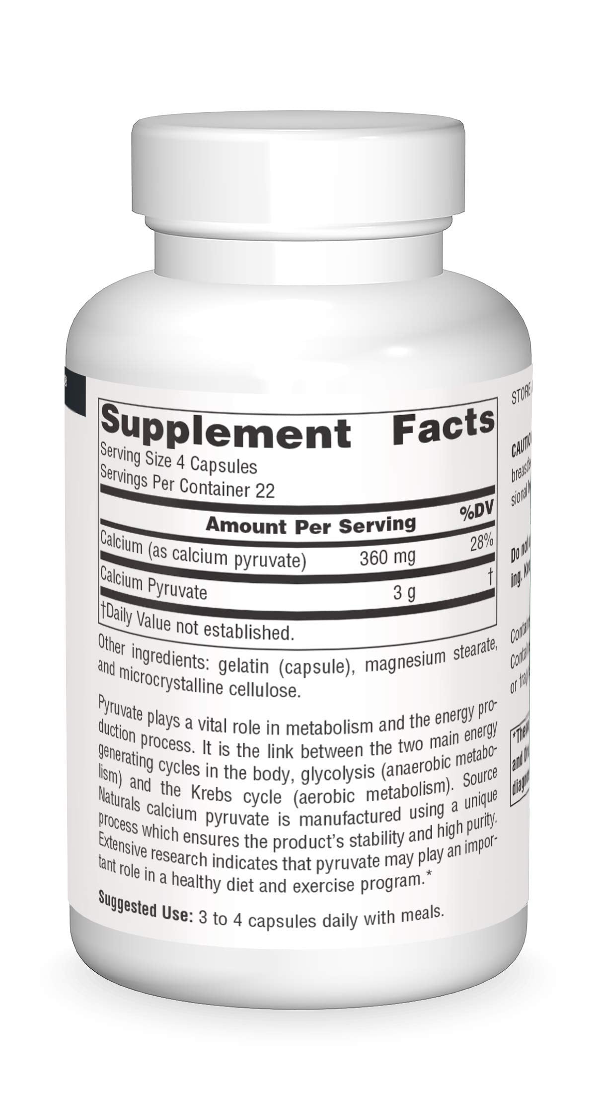 Source Naturals Pyruvate Power capsules arranged neatly