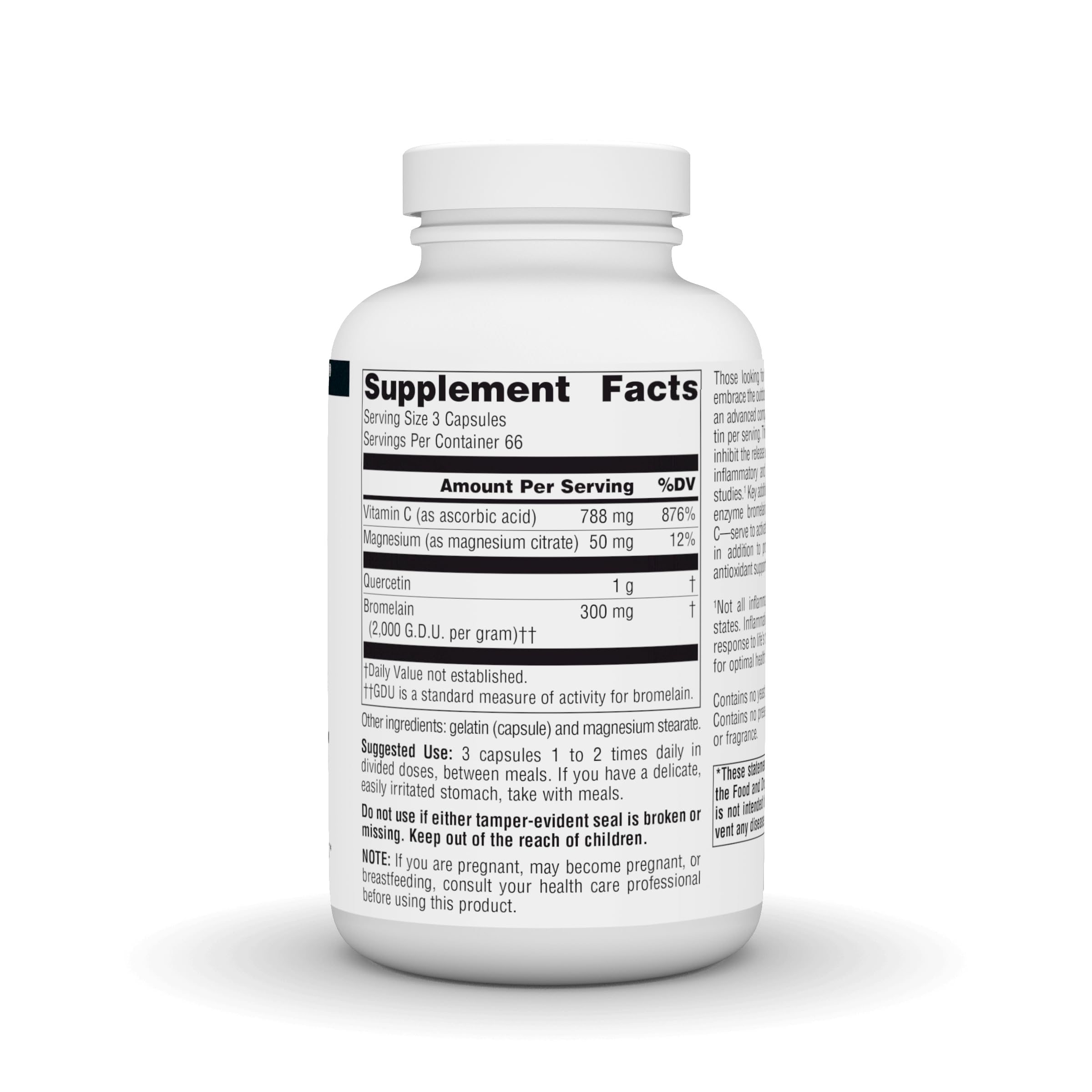 Quercetin with bromelain, magnesium citrate and vitamin C blend