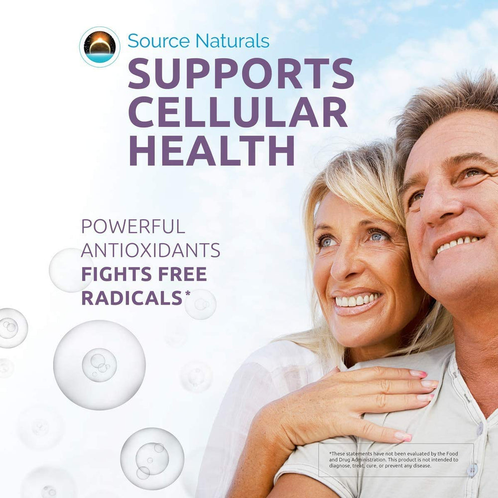 Front view of Source Naturals Resveratrol bottle