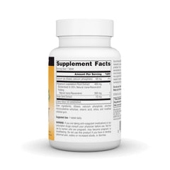 Close-up of label showing 200 mg trans-resveratrol