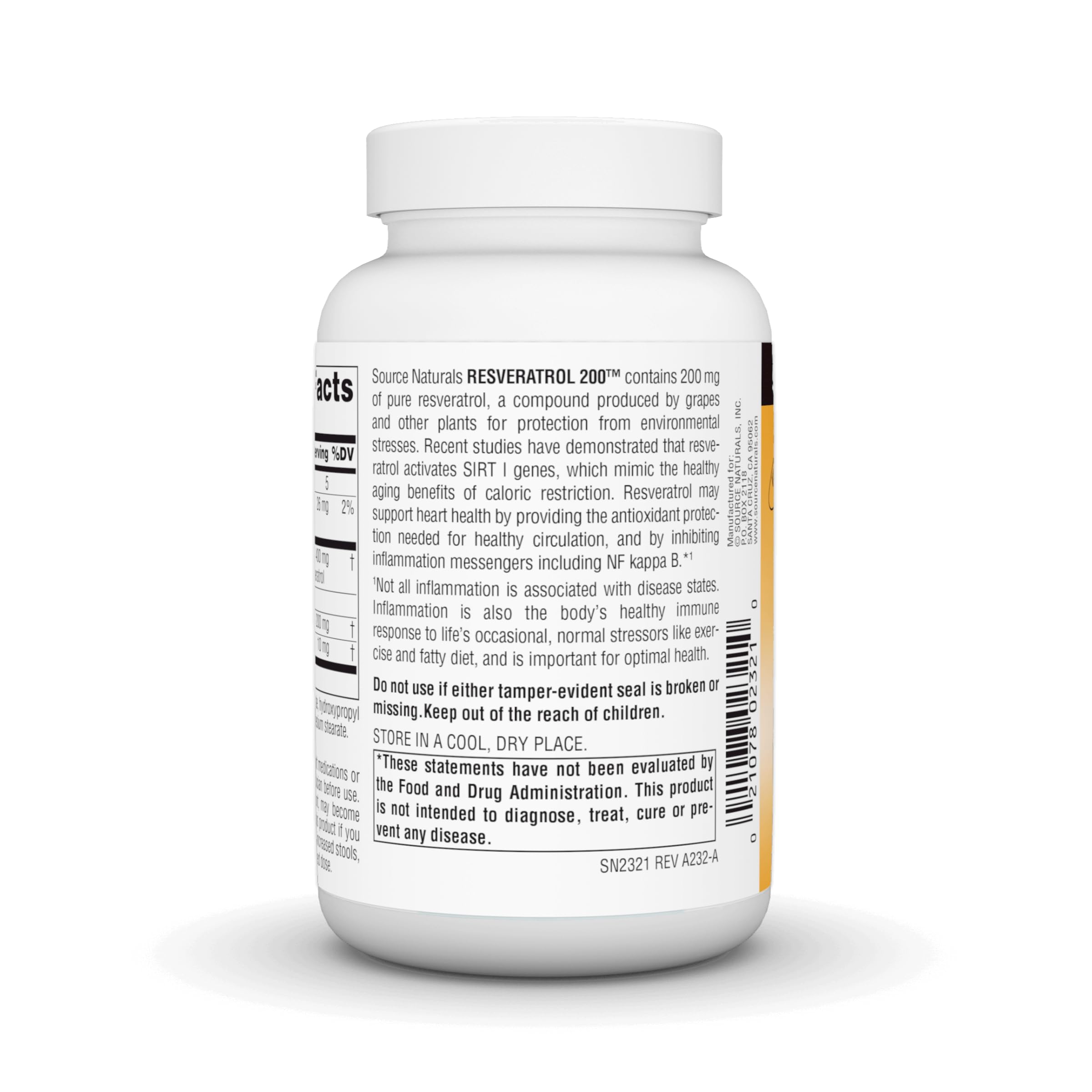 Graphic showing resveratrol ingredients including calcium and grape seed extract