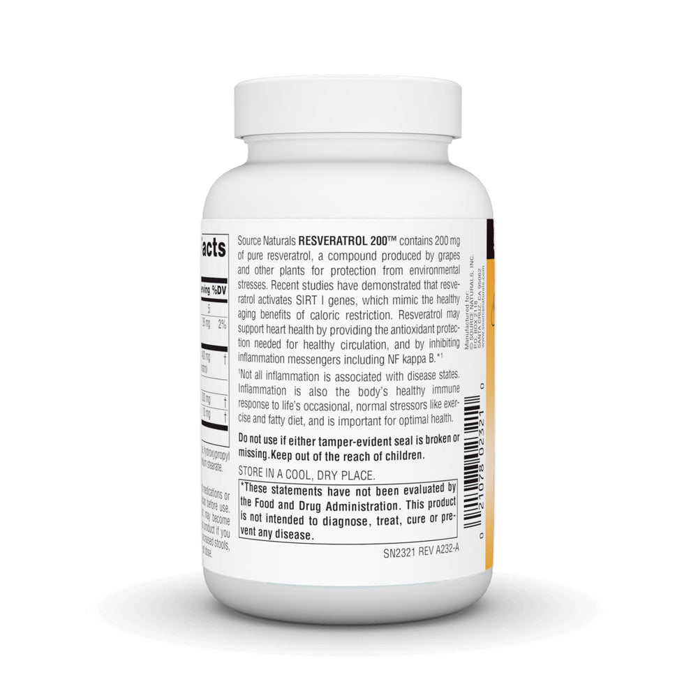 Graphic showing resveratrol ingredients including calcium and grape seed extract