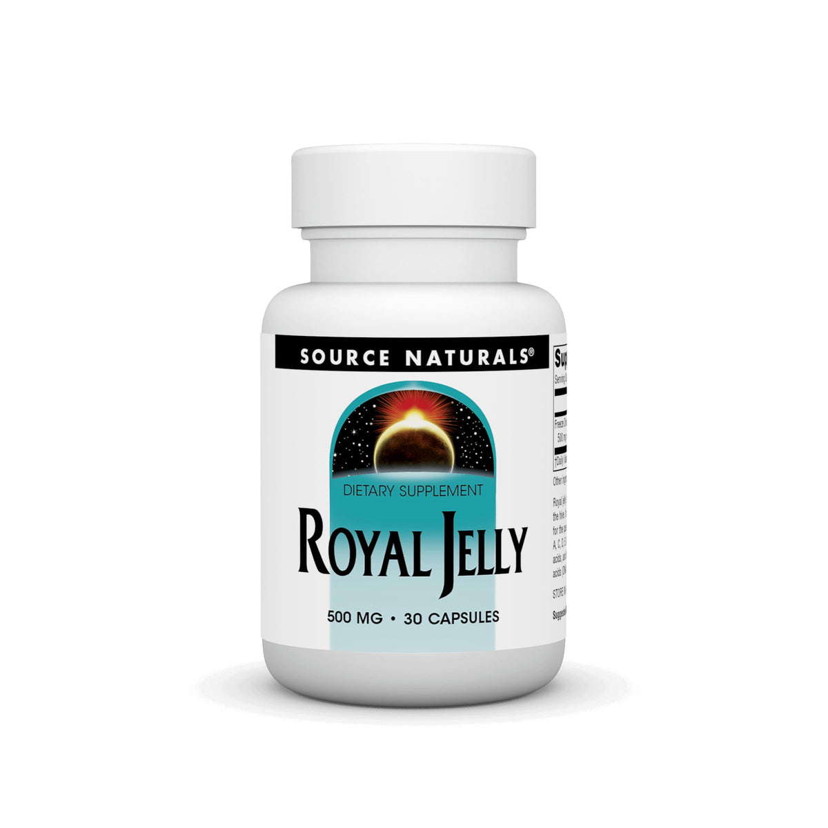 Bottle of Source Naturals Royal Jelly 500mg - 30 capsules