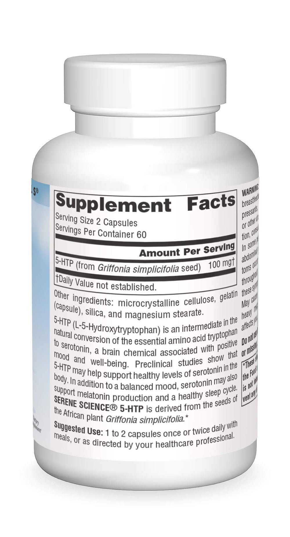 Source Naturals Serene Science 5-HTP 50 mg bottle on white background