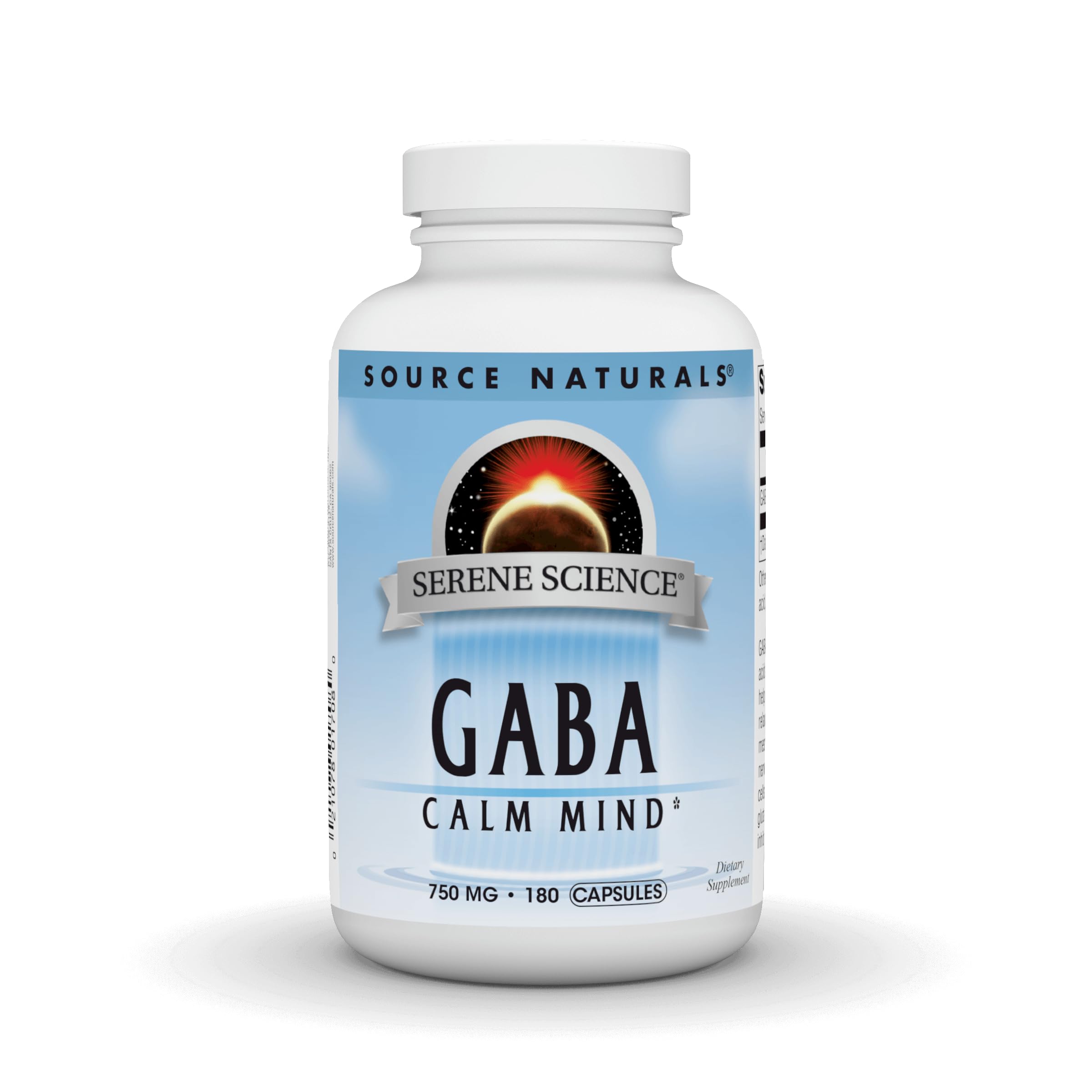 Source Naturals Serene Science GABA bottle with label on white background