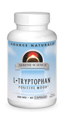 Bottle of Source Naturals Serene Science L-Tryptophan 500 mg, 60 capsules