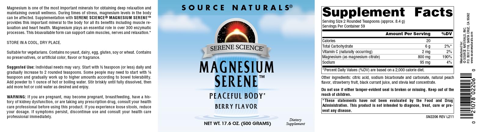 Prepared Serene Science magnesium drink being poured into a glass