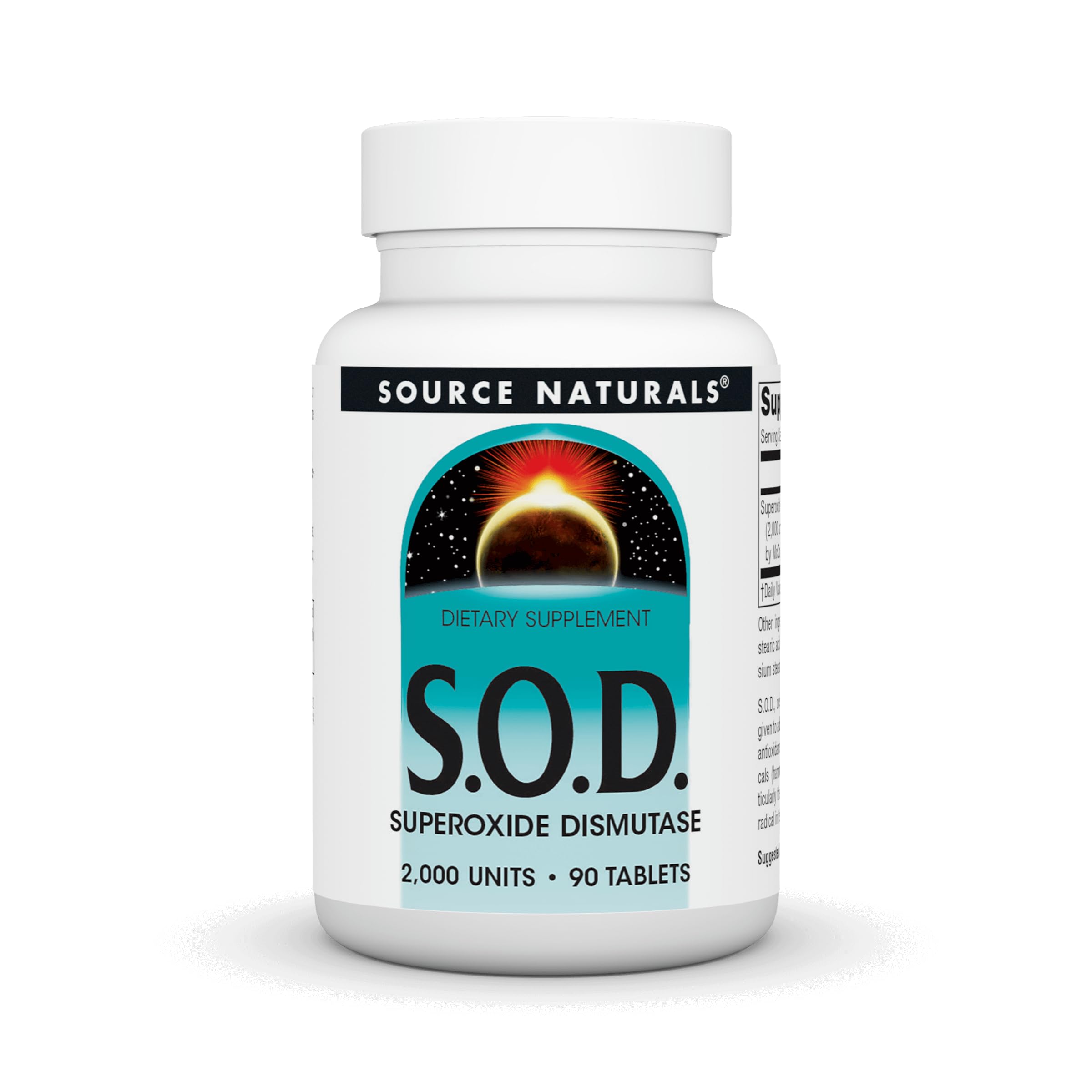 Source Naturals S-O-D 90 tablets bottle - front view