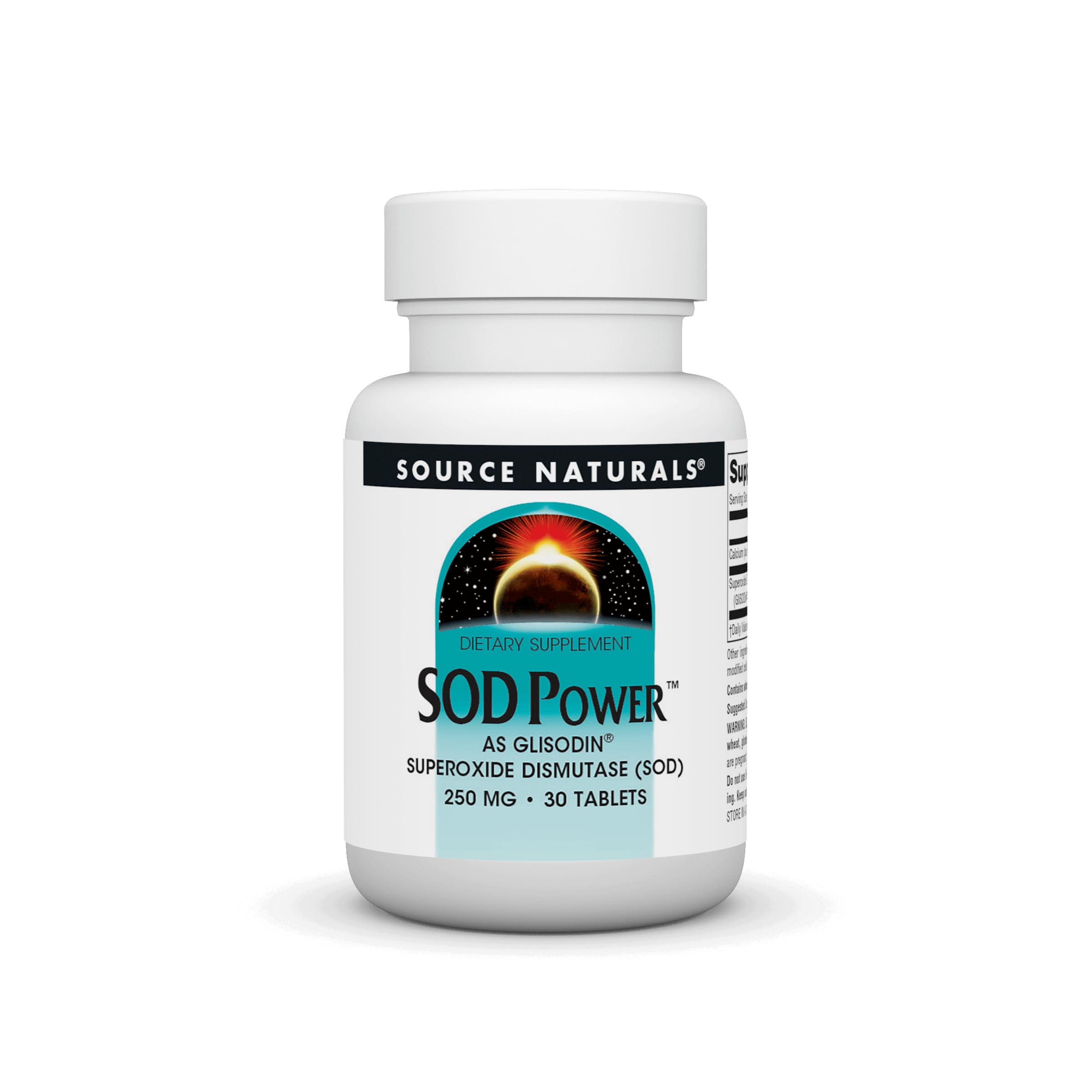 Bottle of Source Naturals SOD Power Glisodin 250mg 30 tablets
