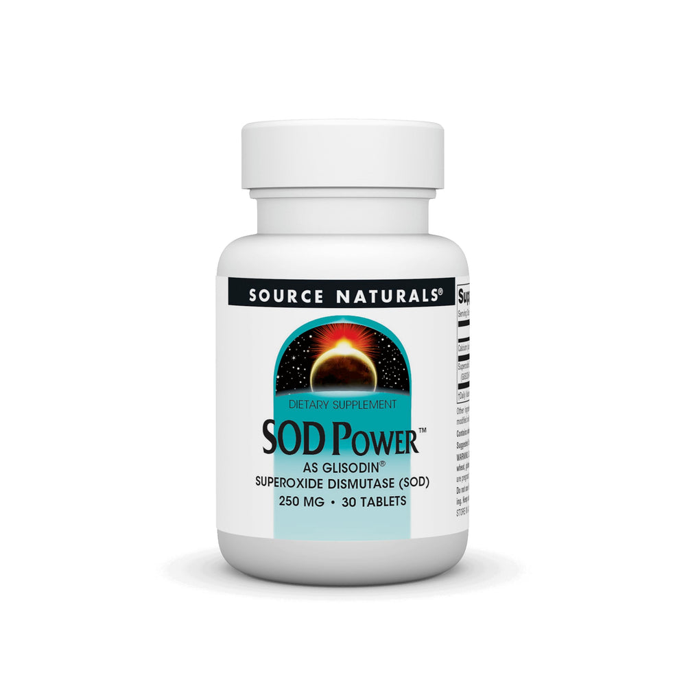 Bottle of Source Naturals SOD Power Glisodin 250mg 30 tablets